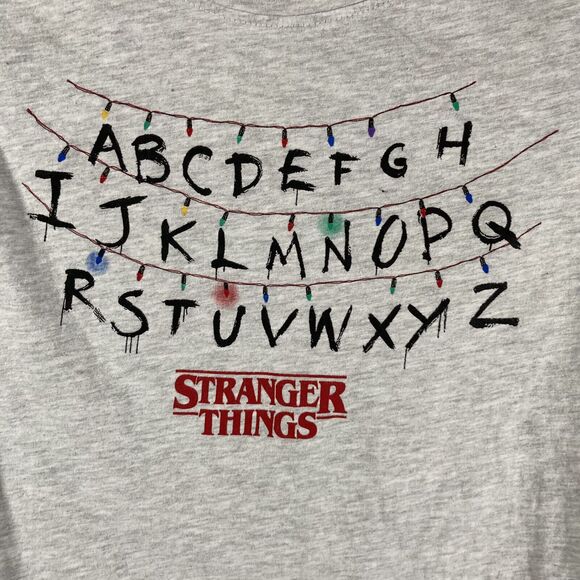 Stranger Things Long Sleeved Graphic Tee T-Shirt (L) • Gray • Netflix - Picture 3 of 4